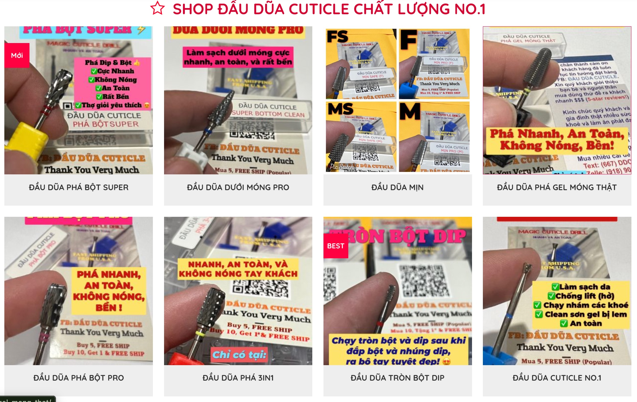 Shop đầu dũa Cuticle chất lượng no.1
